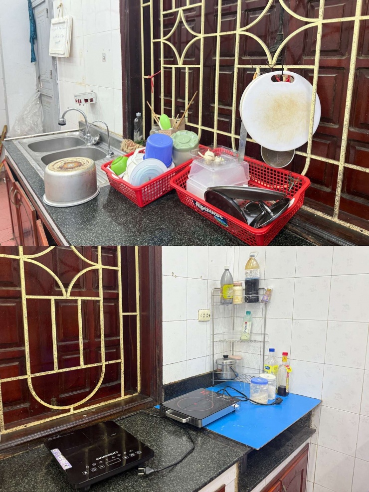 Khu bếp chung tại “nhà trọ 0 đồng” được trang bị đầy đủ vật dụng cơ bản để bệnh nhân và người nhà tự nấu ăn, tiết kiệm chi phí trong thời gian điều trị.