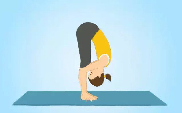 Cách thực hiện tư thế gập người về phía trước.