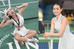Hot girl Kim “vén váy” có danh hiệu ở giải toàn sao, Á hậu Ánh Vương mê mẩn pickleball