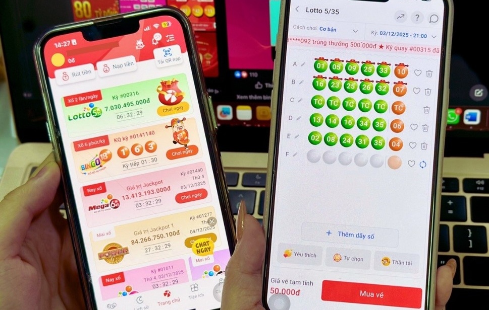 Mua vé số an toàn, chính thống trên Vietlott SMS.