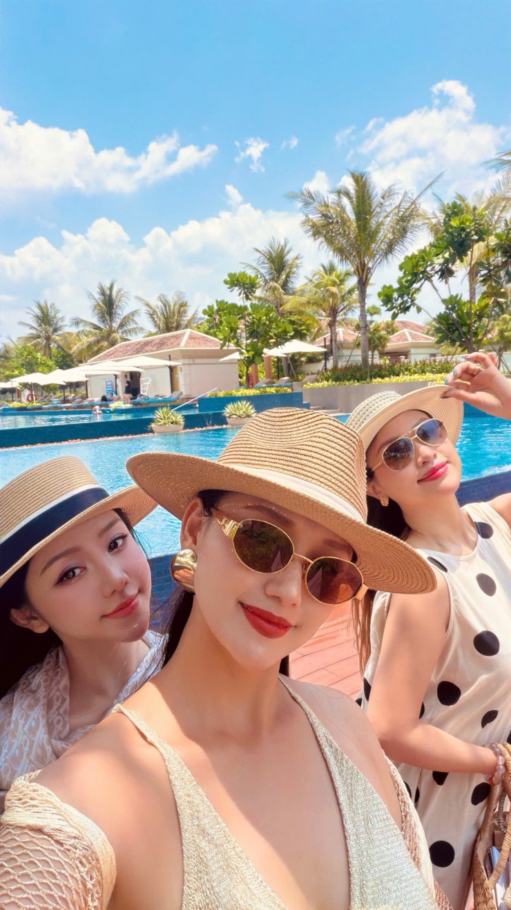 Nữ diễn viên đọ nhan sắc với MC Vân Hugo và Quỳnh Kool.&nbsp;