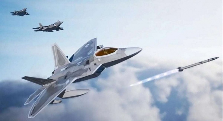 Hình ảnh minh họa cho một vụ phóng tên lửa không đối không AIM-260 JATM từ máy bay chiến đấu F-22 thế hệ thứ 5. Nguồn ảnh: Không quân Mỹ