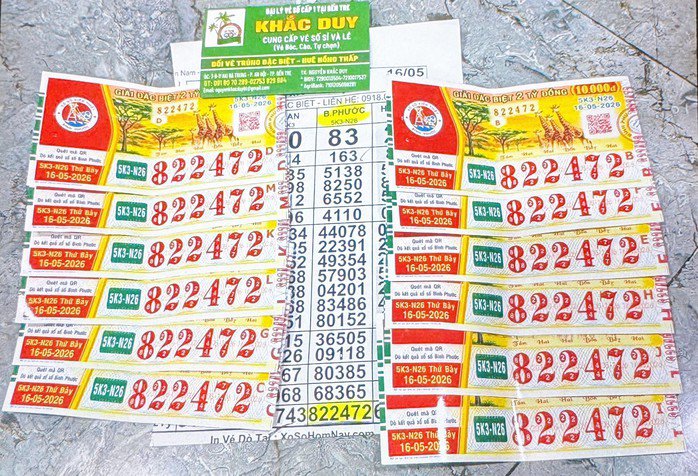 Giải độc đắc của vé số Bình Phước trúng tại tỉnh Vĩnh Long. Ảnh: ĐLVS Khắc Duy