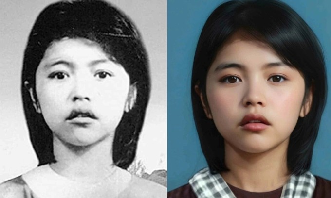 Di ảnh anh hùng Võ Thị Sáu được nhóm họa sĩ "Trái tim người lính Việt Nam" phục dựng năm 2025. Ảnh: Ban tổ chức cung cấp
