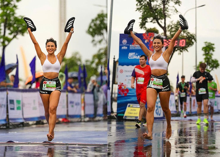 Niềm vui của người đẹp làng gym khi về đích