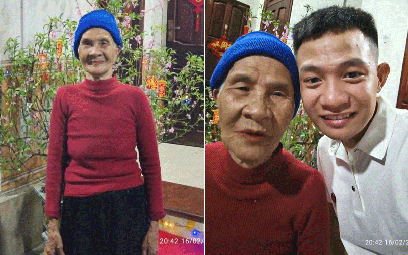 Nam và bà nội. Ảnh: NVCC
