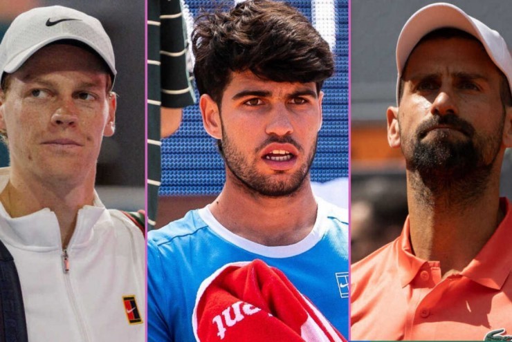 "Cỗ máy hủy diệt" Sinner đẩy Alcaraz - Djokovic vào thế khó trước các giải đấu lớn