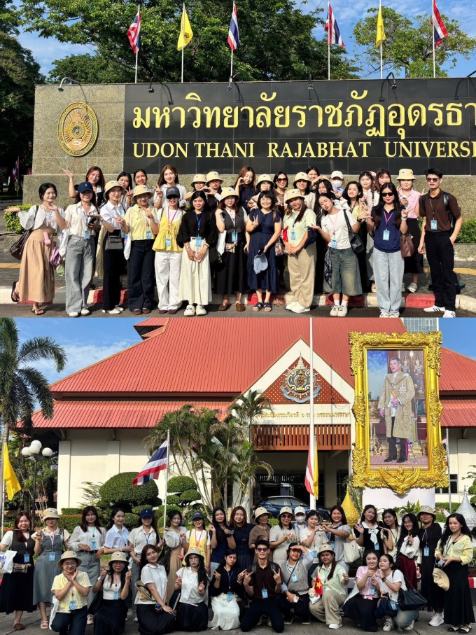 Sáng đang tham gia chương trình trải nghiệm thực tế cùng nhà trường tại tỉnh Udon Thani, Thái Lan. Ảnh: NVCC