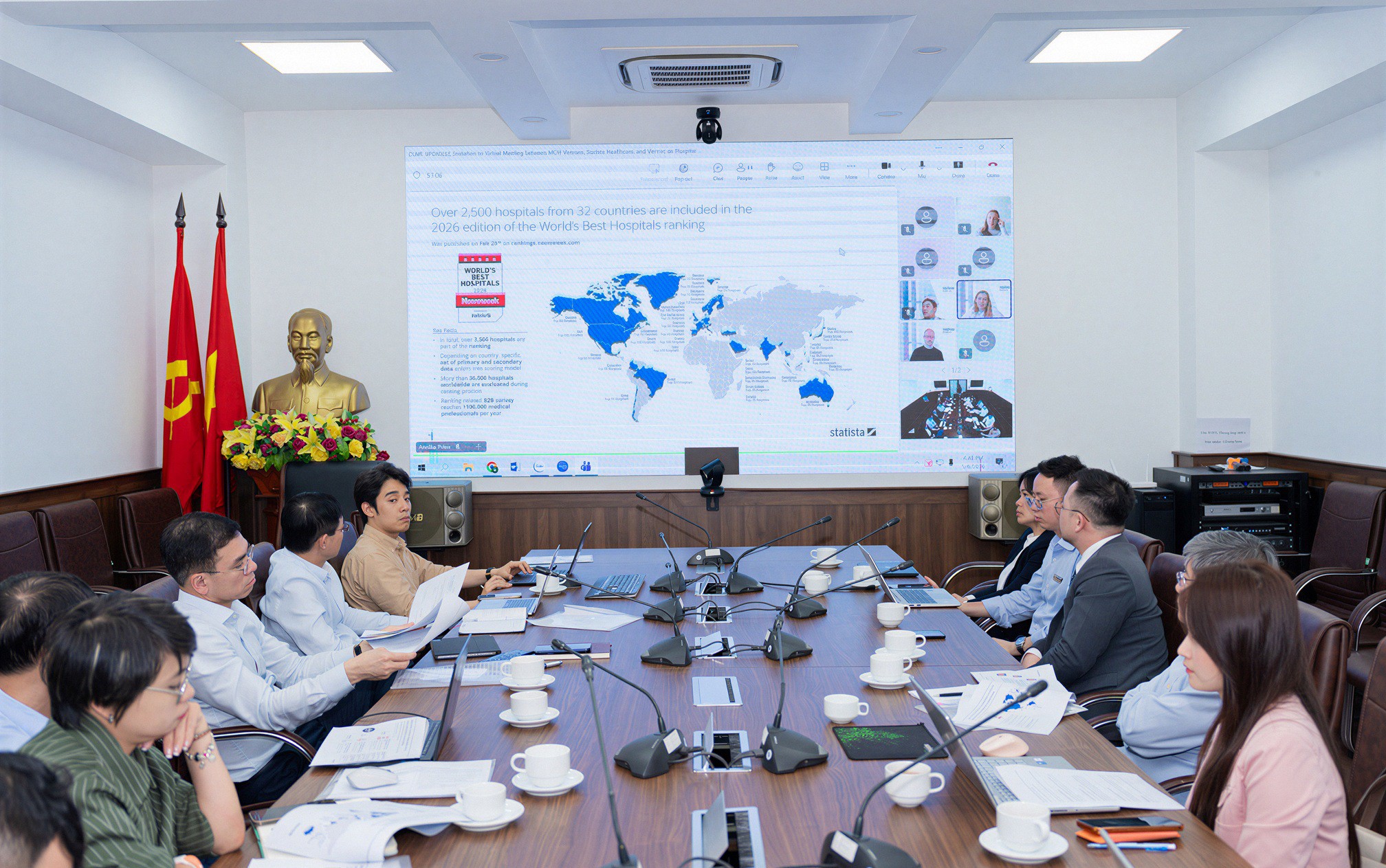 Cục Quản lý Khám chữa bệnh (Bộ Y tế), Vinmec và Statista Healthcare trao đổi định hướng đưa Việt Nam tham gia bảng xếp hạng bệnh viện toàn cầu.