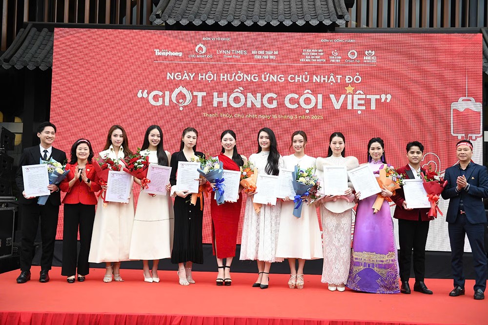 Sự tham gia, hưởng ứng của các Hoa hậu, Á hậu, Người đẹp và các nghệ sỹ tại chương trình Giọt hồng Cội Việt