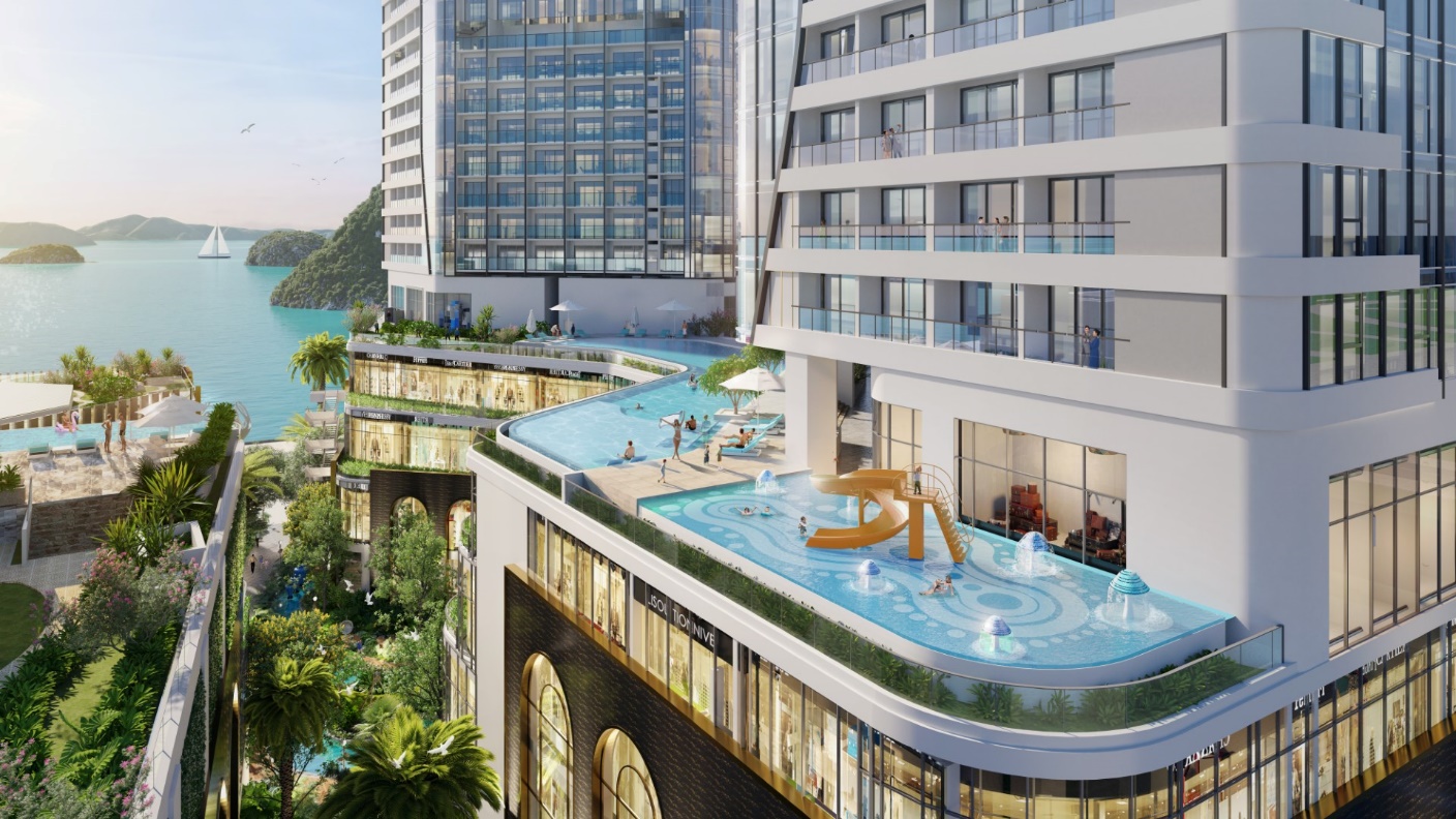 Hệ tiện ích đa tầng cao cấp tại Crystal Holidays Harbour Vân Đồn sẽ mang lại trải nghiệm trọn vẹn cho du khách. Ảnh – Everland Group
