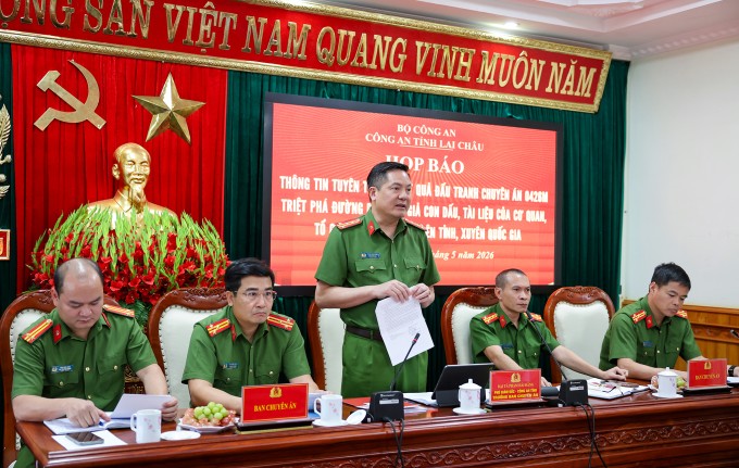 Công an tỉnh Lai Châu thông tin về chuyên án. Ảnh: Công an cung cấp