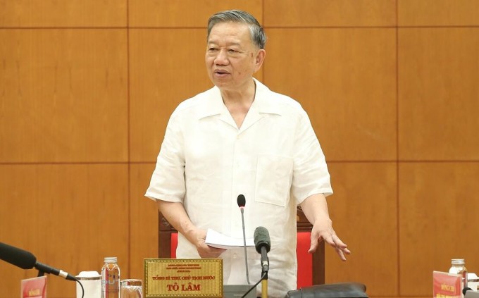 Tổng Bí thư, Chủ tịch nước Tô Lâm phát biểu tại buổi làm việc với Đảng ủy Chính phủ về thực hiện Chỉ thị 34 của Ban Bí thư về tăng cường sự lãnh đạo của Đảng với công tác phát triển nhà ở xã hội trong tình hình mới, chiều 19/5. Ảnh: Cổng thông tin Đảng Cộng sản