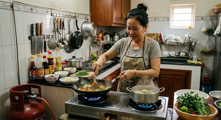 Bếp ga trong bếp tiềm ẩn rủi ro lớn về sức khỏe.