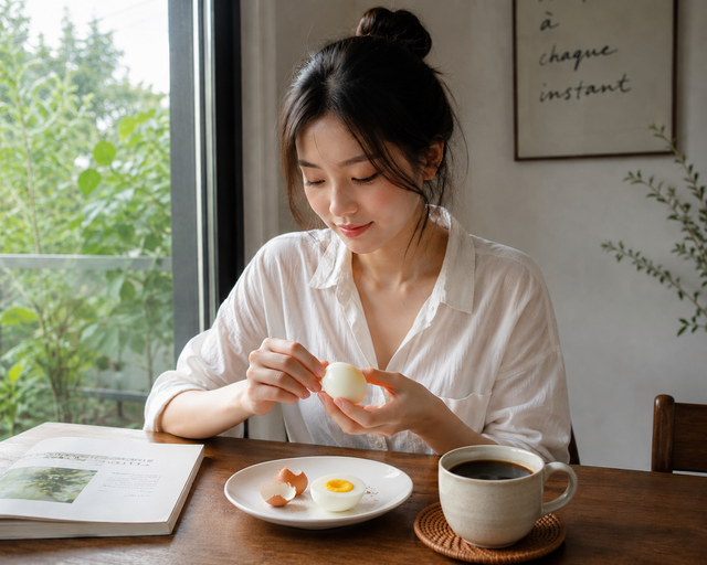 Bữa sáng với trứng luộc và cà phê có thể hỗ trợ giảm cân nhờ khả năng tạo cảm giác no khá lâu.