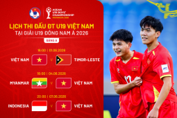 Lịch thi đấu U19 Đông Nam Á 2026, lịch thi đấu đội tuyển U19 Việt Nam mới nhất