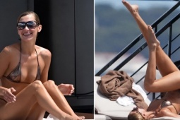 Bella Hadid tập yoga trên du thuyền