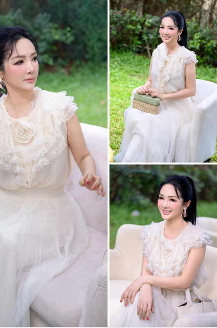 Bộ ảnh được Giáng My chia sẻ kèm trạng thái: "Xin 1 vé về tuổi thơ".
