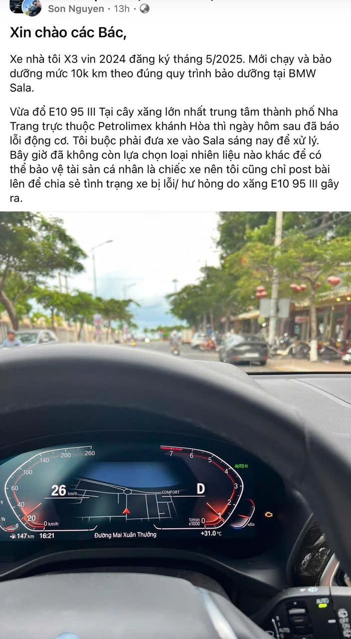 Chia sẻ của một chủ xe BMW X3 khi đổ xăng E10 thu hút sự chú ý đặc biệt của cộng đồng người dùng ô tô.