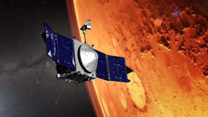 Tàu MAVEN của NASA đang khám phá hành tinh đỏ - Ảnh: NASA