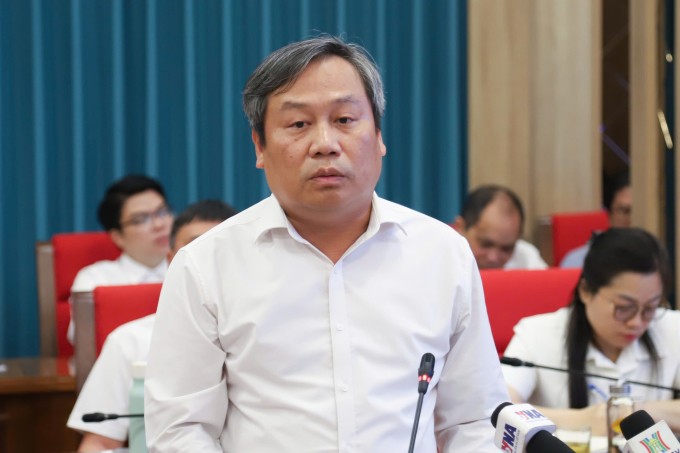 Ông Vũ Đại Thắng, Chủ tịch UBND TP Hà Nội, phát biểu tại hội thảo chiều 21/5. Ảnh: Nguyên Phong