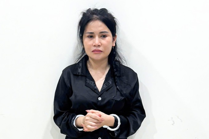 Nguyễn Thị Kim Sau khi bị bắt. Ảnh: Thành Huynh