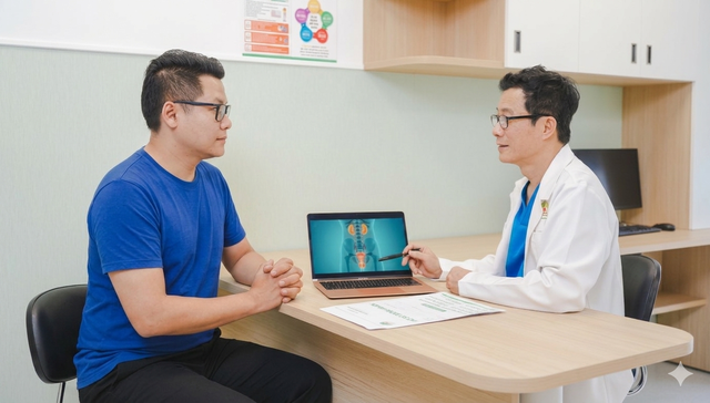 Khi phát hiện biểu hiện bệnh rối loạn cương dương, nam giới cần đến cơ sở y tế để thăm khám.