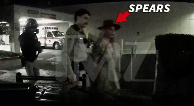 Britney Spears bị bắt giữ hôm 4/3. Ảnh: TMZ