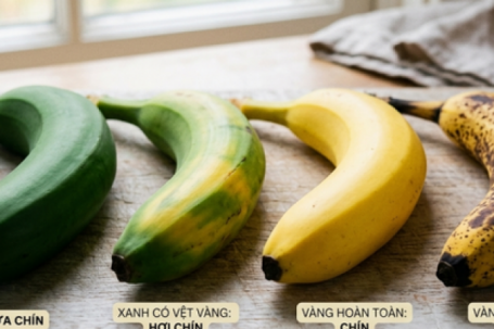 4 màu sắc của quả chuối khác nhau thế nào về lợi ích dinh dưỡng?