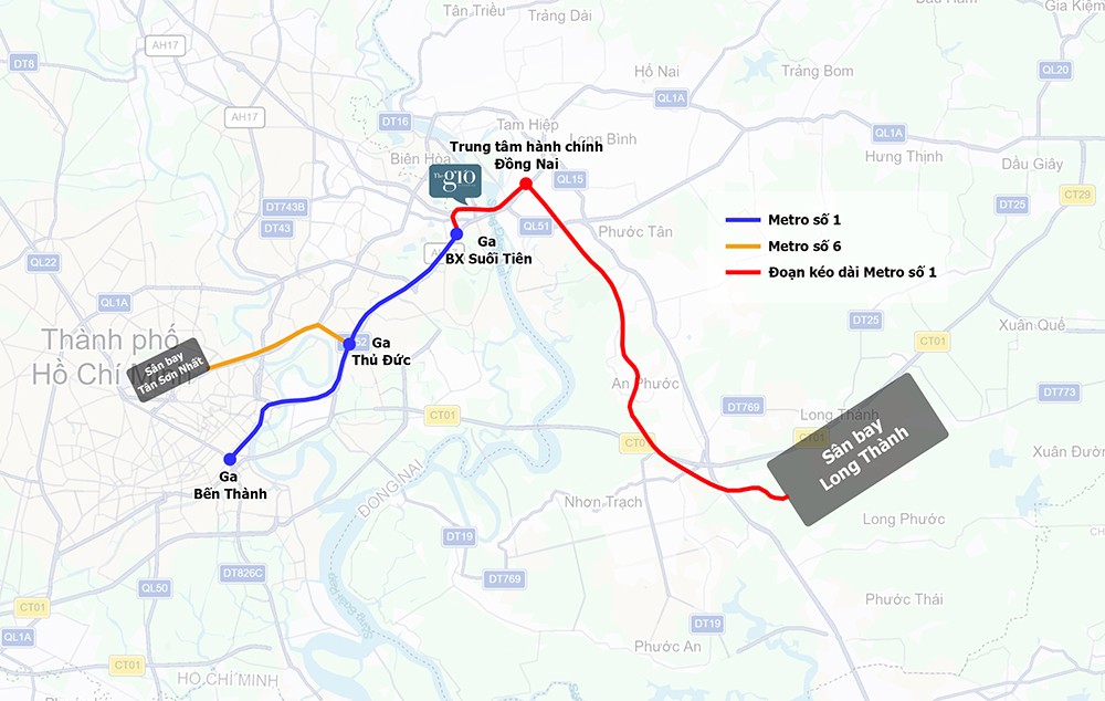 Tuyến Metro kết nối 2 sân bay quốc tế Tân Sơn Nhất và Long Thành
