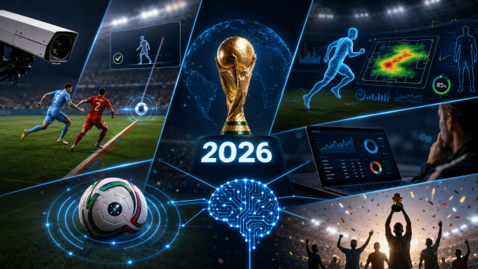 Minh họa công nghệ và AI dự kiến áp dụng trong FIFA World Cup 2026. Ảnh: Hypernova Labs