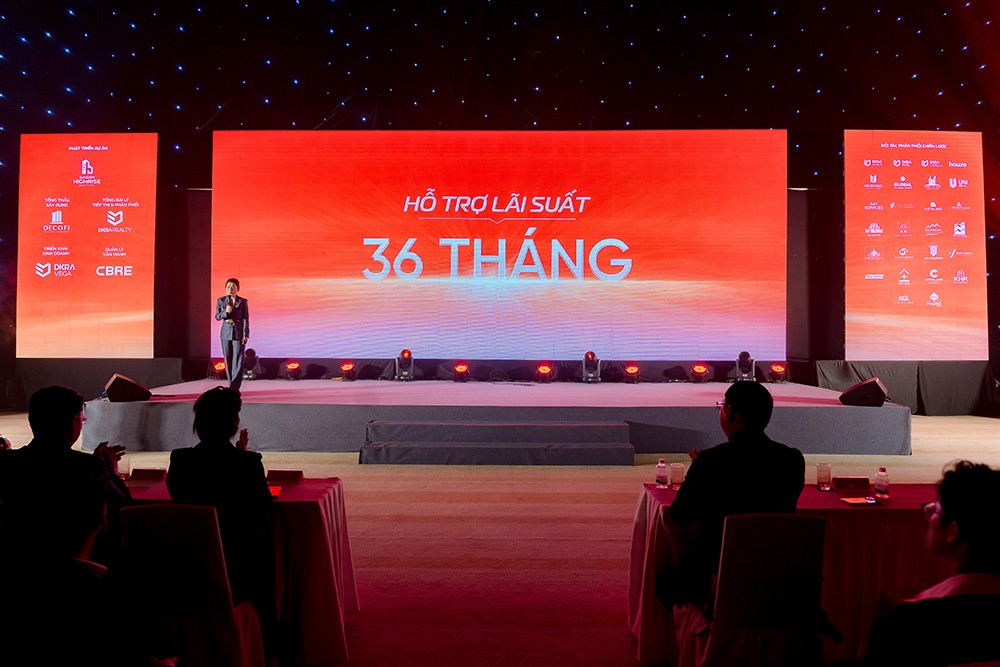 Đại diện Đơn vị triển khai kinh doanh&nbsp;và tiếp thị&nbsp;dự án The Aspira công bố nhiều chính sách hỗ trợ tài chính cho khách hàng. Ảnh: The Aspira