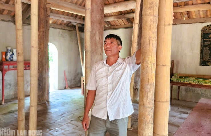 Đình cổ chờ sập ở Thanh Hóa, dân làng dùng tre luồng chống đỡ - 3