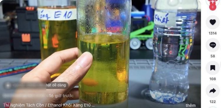 Việc tự ý sử dụng nhiên liệu xăng E10 tách cồn có thể gặp nhiều rủi ro. Ảnh chụp màn hình