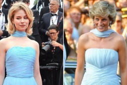 Bộ váy làm nên lịch sử thời trang của Diana được tái hiện ở Cannes 2026