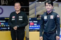 Chiêm Hồng Thái đấu siêu sao bi-a hạng 2 thế giới tại World Cup: Hiệp 1 khó khăn