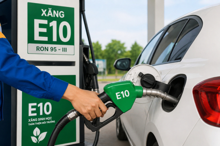 Ảnh minh họa đổ xăng E10 cho xe hơi.