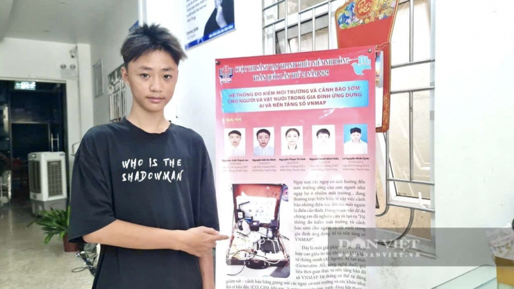 Em Nguyễn Viết An Minh, học sinh lớp 9 Trường THCS Minh Khai đạt giải Nhì quốc gia ở Cuộc thi Sáng tạo thanh thiếu niên, nhi đồng toàn quốc năm 2025.