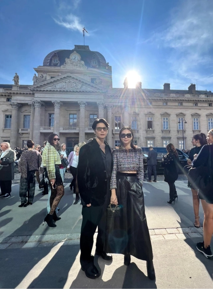 Ngô Thanh Vân và ông xã Huy Trần dự show tại Pháp. Ảnh: Instagram Ngô Thanh Vân