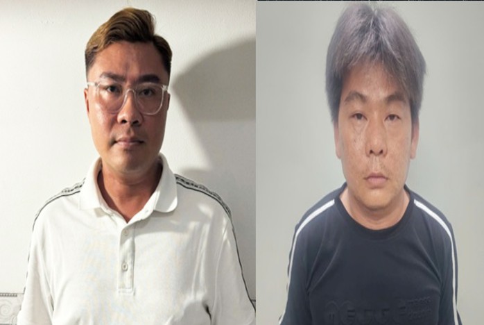 Đối tượng Nguyễn Phước Tiền (trái) và Lê Ngọc Đức