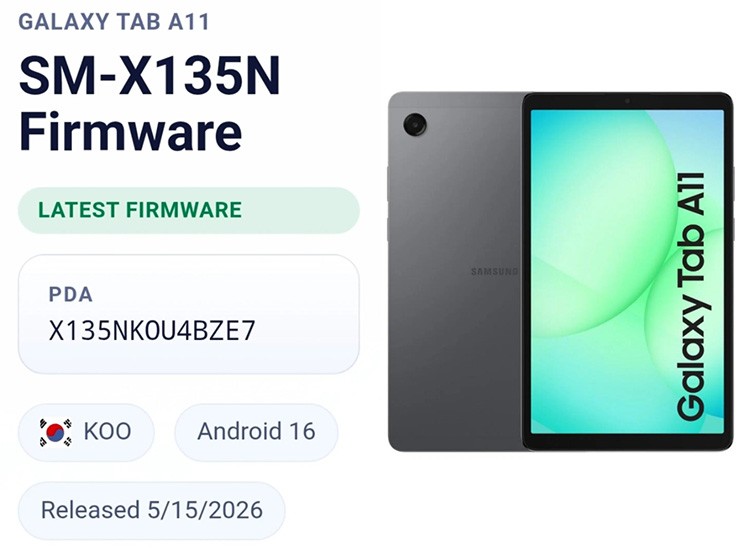 Thông tin phiên bản firmware Galaxy A07 5G.