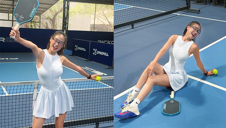 “Do đặc thù công việc DJ thường là vào buổi tối, nên tôi thường ra sân pickleball vào ban ngày. Mặc dù nắng nóng một chút những tôi thấy không thành vấn đề. Bản thân tôi còn yếu trong những cú dink. Tôi còn hơi nóng vội, chưa có được tính kiên nhẫn”.