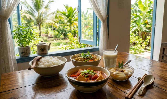 Các món ăn, thức uống từ đậu nành và các loại đầu khác có thể góp phần đẩy lùi cao huyết áp - Minh họa AI: Thu Anh