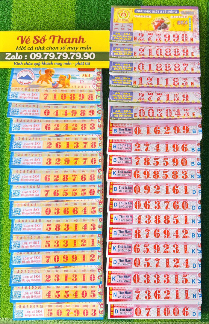 Xổ số miền Nam ngày 28-5 sẽ mở thưởng đối với vé số của 3 đài là Vĩnh Long, Trà Vinh và Bình Dương. Ảnh: ĐLVS Thanh