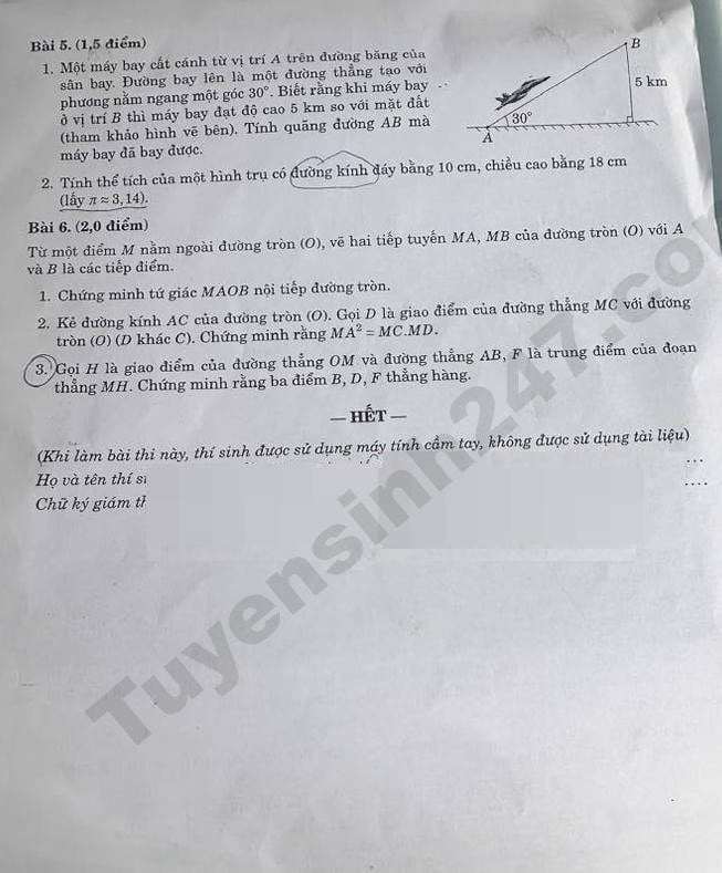 Đáp án môn Toán vào lớp 10 năm 2026 Đồng Nai nhanh nhất, chuẩn nhất - 9