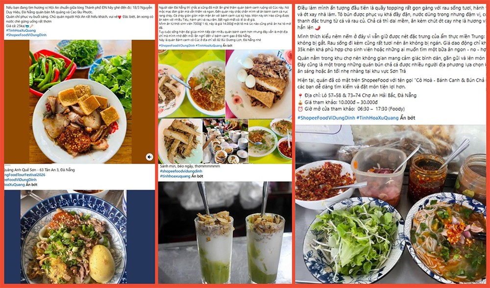 Từ tô mì Quảng đậm đà đến đĩa bánh tráng cuốn thịt heo chuẩn vị, loạt bài review đã góp phần lan tỏa sức hút của món ngon xứ Quảng.