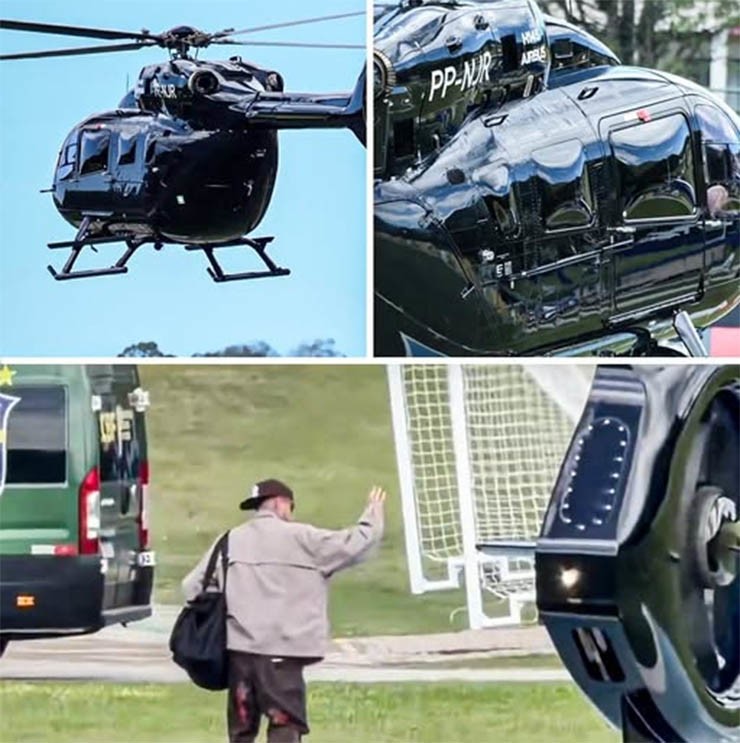 Neymar hội quân với tuyển Brazil&nbsp;bằng trực thăng