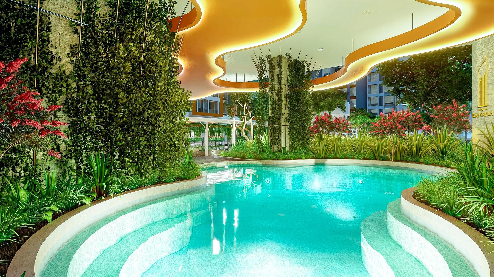 The Peak Garden chú trọng phát triển hệ không gian xanh và mặt nước nội khu theo định hướng sống wellness