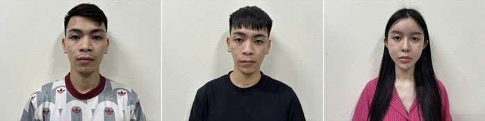 Bị can Trương Quốc Đạt, Trương Minh Đức, Ngô Thị Như Ý (từ trái qua phải)