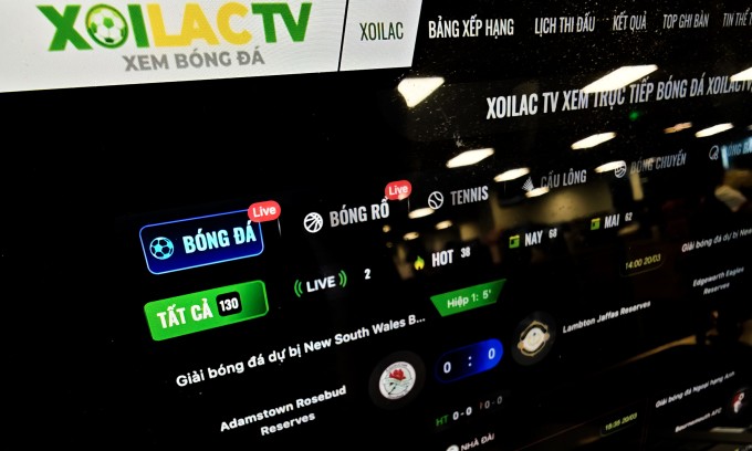 Giao diện một biến thể website của "xoilac". Ảnh: Bảo Lâm